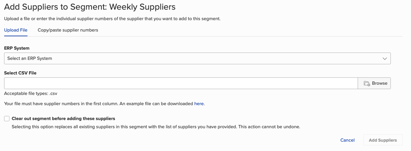 add suppliers